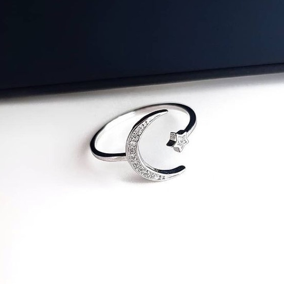 💫🌙Insta moon star  sterling silver ring - Picture 4 of 4